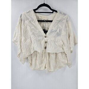Jen’s Pirate Booty Ivory Lace Outfit Cropped Flowy Top & Shorts Beach Boho Small